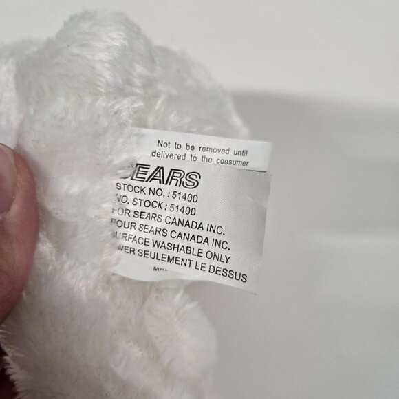 2 x Vintage Sears Exclusive Plush Flurry Stuffed White Polar Bear w/ Hat 6" - Picture 8 of 8